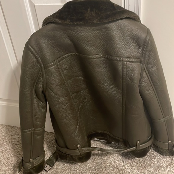 Brand New Fur Trim Leather Jacket - Picture 2 of 2
